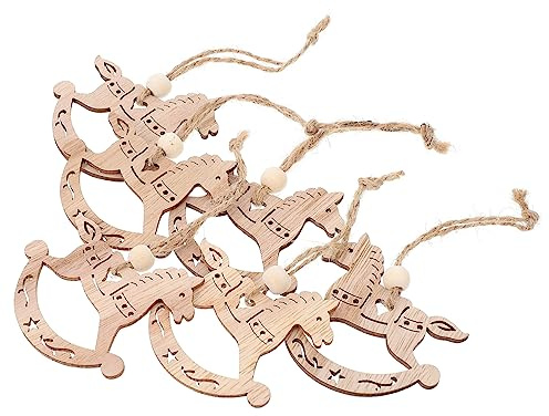 SHINEOFI 3 Juegos Adorno De Caballo Balancín Adornos De Caballo Balancín Arbol De Navidad Colgando Vides Falsas Rojo Afieltrado Adornos De Decoraciones De Bodas De Madera 6 Piezas * 3