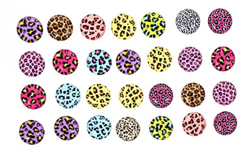 TEHAUX Parche Adhesivo De Vidrio Para Joyería Diy, Cabujones Planos De 12 Mm, Color 5 De Leopardo, 100 Piezas, Accesorios Para Collares y Pulseras, Manualidades, Obsequio Festivo