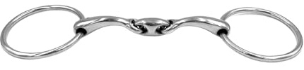 ES0122 ErgoBit Wassertrense Doppelt Gebrochen Edelstahl 65mm/14mm, 14.5 cm