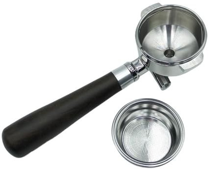 Porte-filtre à café en bois pour machines à expresso de 58 mm avec design ergonomique et aspect vintage