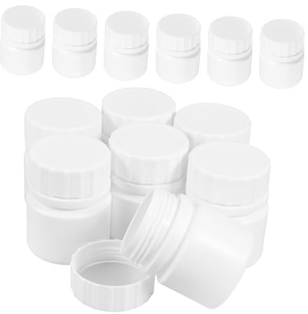 Ipetboom 20 Stück 30 Ml Weiße Leere Pillenflaschen mit Schraubverschluss und Starkem Dichtungsverschluss aus Hdpe mit Aluminiumfolie für Tabletten und Kapseln für Zuhause und Reisen