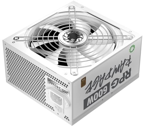 GameMax 600W Rampage Power Supply (No Power Cable inc.), Non-Modular, APFC, Japanese Tk Main Capacitor, 80 Plus Bronze, 88% Efficiency, 14cm Cooling Fan, Real Power Gaming | White