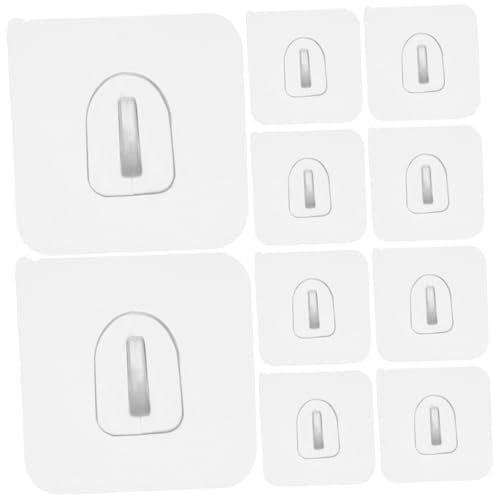 SHINEOFI 10pièces Lot De Crochets Muraux Transparents Adhésifs Pour Serviettes Salle De Bain Et Cuisine