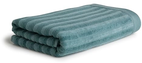 Möve Monochrome Stripes Velours Handtuch 50 x 100 cm aus 80% Baumwolle/ 20% Viskose aus Bambus-Zellstoff, Malachite
