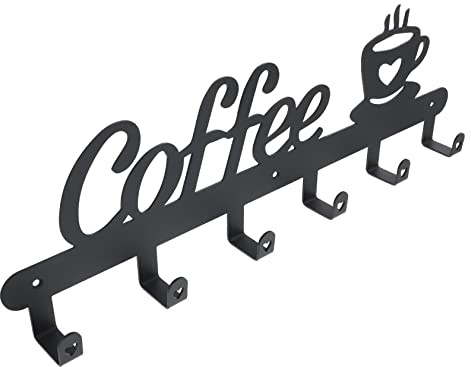 BESTYASH wandmontierter becherhalter mit montagematerial aus eisen mit kreativem kaffeedesign installieren für küche und café