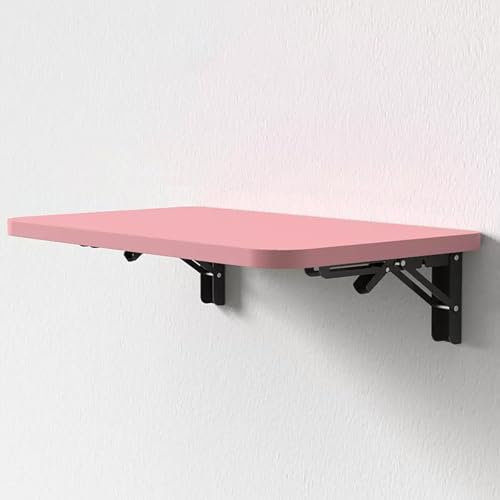 Faltbarer Wandtisch aus Holz, Wandklapptisch, platzsparendes Regal für kleine Küche & Büro, Rosa, 60 x 40 cm – perfekt für kompakte Wohnräume