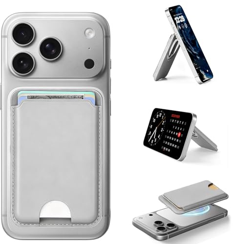 FAINDMOO Portefeuille pour MagSafe, Porte-Cartes Fin avec Blocage RFID, Portefeuille magnétique pour téléphone avec Support réglable, pour iPhone 17/16/15/14/13/12/Pro/Pro Max