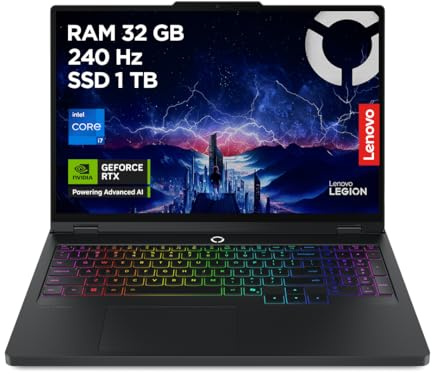 Lenovo Legion Pro 5i Gaming Laptop | i7-14650HX, RTX 5060 8GB, 32GB RAM, 1TB SSD, 16 WQXGA (2560x1600) 165Hz, 24-Zone RGB Backlit, English (UK) Keyboard | Windows 11 Home, Eclipse Black