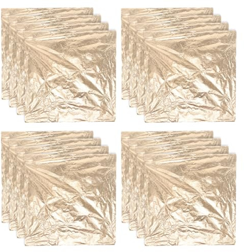 Veemoon 100 Hojas Papel de Lámina de Cuadrado Estable para Decoración Interior Manualidades Artísticas y Proyectos DIY con Láminas de Cobre