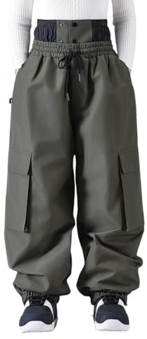 Schneehose Herren Damen - Baggy Snowboardhose Thermohose Winter Stretch Softshellhose Winterhose Outdoor Gefüttert Wanderhose Thermo Warme Skihose Trekkinghose Winddicht Wasserdicht Funktionshose