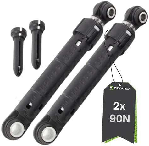 DEKAROX Stoßdämpfer 90N 2er-Set für Waschmaschine, Ø 8/11 mm Aufnahme, max. Länge 275 mm, inkl. Bolzen – kompatibel z. B. mit Bosch/Siemens 00448032 11030890
