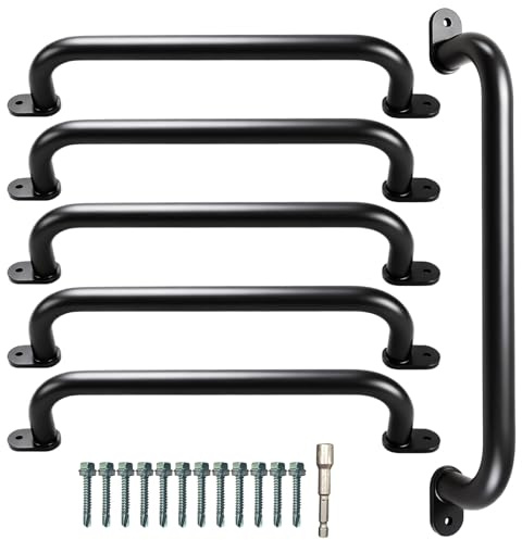 ICokin 6 Pack 17”Metal Playground Safety Handles, Non-Slip Grab Bars for Kids Playsets, Indoor Ceiling Grab Bars and Outdoor Monkey Bars Playgrounds Climbing Frames,Treehouses and Wall ladders