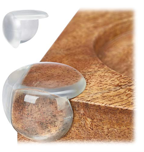 24 x Eckenschutz Baby, Kantenschutz für Möbel, Tisch, PVC, Schutzecken zum Kleben, Stoßschutz Kinder, transparent | Tisch, PVC, zum Kleben, Stoßschutz Kinder