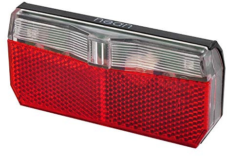 nean LED Fahrrad Dynamo Rücklicht, Rückleuchte mit Reflektor und Standlicht, Fahrradlicht mit StVZO-Zulassung, Outdoor Rückstrahler, Heck Lampe 3 Candela, rot