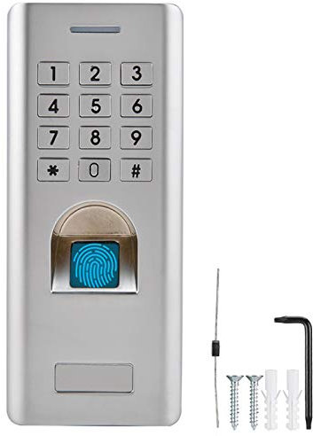 Tastiera controllo accessi Impermeabile, 2000 utenti PIN e 1000 utenti di impronte digitali Retroilluminazione Wiegand 26 Resistente alla pioggia Tastiera digitale Metallo per appartamento Azienda