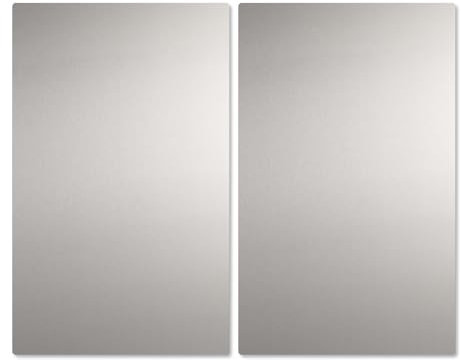 bremermann 2er Herdabdeckplatte 2in1 aus Edelstahl // gleichzeitig Wandspritzschutz // je ca. 27,5 cm B x 48 H cm // für flache Glaskeramikkochfelder