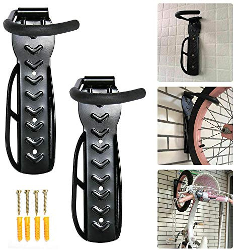 ADEPTNA PACK OF 2 HEAVY DUTY VERTICAL WALL MOUNTED BICYCLE STORAGE HANGING BIKE HOOKS
