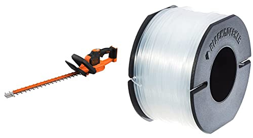 BLACK+DECKER Taille-Haies sans Fil 36V, Taille-Haies Electrique 55 cm avec Lame Asymétrique Double Action & Bobine de Rechange, 50 m de Fil en Nylon Transparent et Résistant, Fil de ⌀1,5 mm