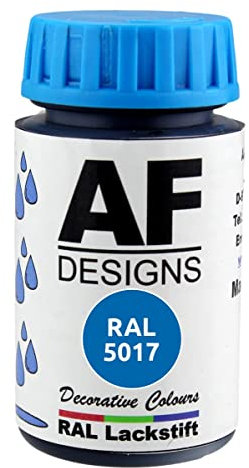 Alex Flittner Designs Lackstift RAL 5017 VERKEHRSBLAU seidenmatt 50ml Holz Metall Möbel Bad Retuschierlack Reparaturlack
