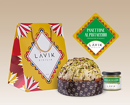 Lavik Sicilia Panettone al Pistacchio gr.800 + vasetto crema di Pistacchio gr.190