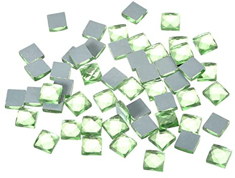 sourcing map Mosaïque Carrelage Tuile Tesselle, 13 Faces Paillettes Cristal pour Artisanat Vrac, Art Vitrail Verre 1 x 1cm pour Fait Main Bijoux Art Loisir Creatif (Paquet de 111, Vert)