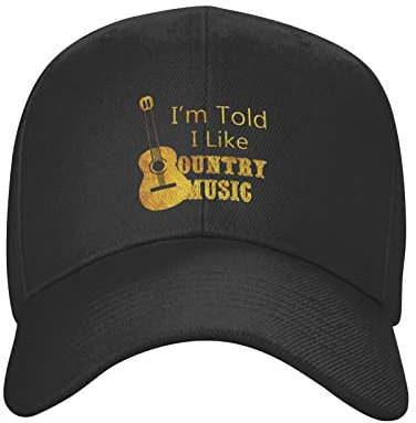 FJAUOQ Unisex Baseballkappe I Like Country Music Polyester Snug Fitting Ball Cap Schwarz, Siehe Abbildung, One size