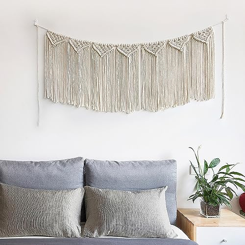 IGTOPS Boho Makramee Wandbehang, 125cm* 77cm Gewebter Wandteppich, Handgefertiges Tapisserie Behang Wanddeko, Boho Raum Teiler VorhäNge Hochzeits Vorhang