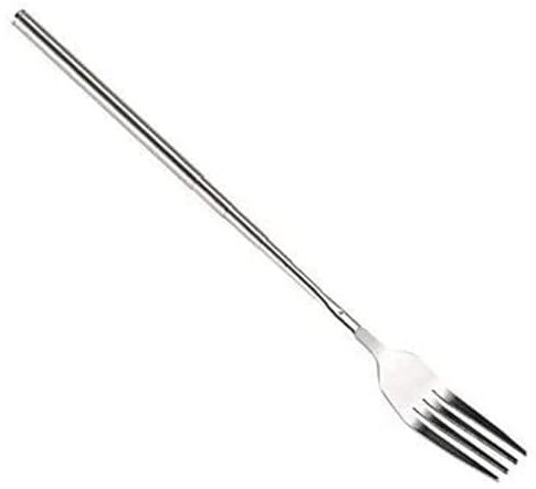awakentti Ausziehbare Gabel, Teleskop-Gabel aus Edelstahl, ausziehbar auf 63,5 cm, widersteht hohen Temperaturen und widersteht Rost, ausziehbare Obst-Dessertgabel für Grillen, Camping