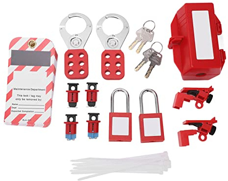 Lockout Tagout Kit, Elektrischer Leistungsschalter, Lockout Tagout Sicherheit, Vorhängeschloss, Loto Tag Hasps Set, Elektrisches Lockout Tagout Kit für Industrielle Brennbare