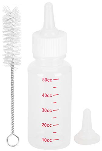 JOROBURO 3-teilige Milchflasche für Hunde und Katzen, Haustier-Stillflaschen-Set, Welpen, Kätzchen, Neugeborene, Tierpflegeset, Blasenmilchschale, Silikon-Futternippel für Neugeborene,