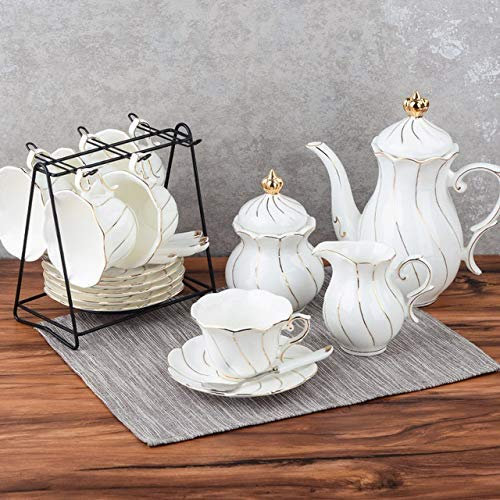 CUNTO Porcelain Tea Sets A brief English afternoon tea set, a continental coffee cup and a set of ceramic coffee sets