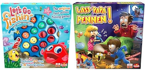 Set mit 2 Spielen: LET'S GO FISHIN + Lass Papa Pennen – Brett-, Action-, Geschicklichkeits- und Geschwindigkeitsspiele für Kinder – Neues Spieleset – Spielen mit Familie oder Freunden – 2+ Spieler –4+