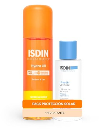 ISDIN PACK Protector Solar Corporal Hydro Oil SPF 30 y Loción Corporal Ureadin Lotion 10, 100 ml