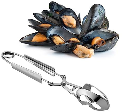Garneck Snail Tong Stainless Steel Food Clip Seafood Tongs Kitchen Serving Utensil for Dinner