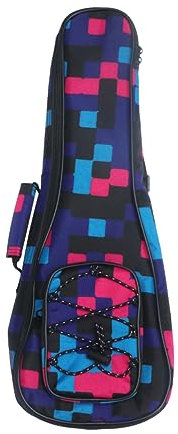 ifundom Baumwollgepolsterte Ukulele-tasche Schultertasche Und Rucksack Mit Netztasche Karomuster Für Damen Und Herren Robust Und Langlebig