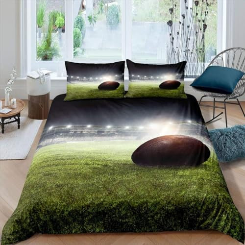 Copripiumino E Federa 3D, 155X220 Cm Calcio, Completo Da Letto In Microfibra Ipoallergenica, Resistente All'Umidità, Resistente Agli Acari Della Polvere -18264865123
