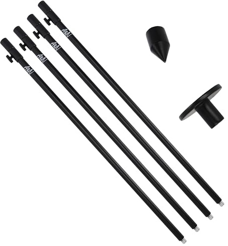 4 Stück Rutenhalter Bankstick Rutenständer Alu mit Stegrutenhalter 30-120cm
