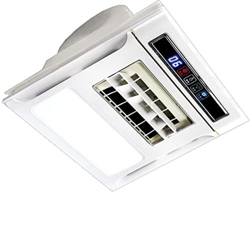 Bathroom Exhaust Fan Integrated LED Light Ceiling Mount Exhaust Fan, Ultra-thin Ventilation Lighting Combo, 30×30 Silent Ventilation Fan with LCD Screen for Bathroom, Kitchen Bathroom Fan