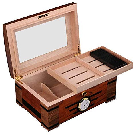 TMMLIJIPL Cigar Desktop Humidor Humidifier Moisturizing Box Cedar Wood Cigar Box Cigar Box Smoking Cigar Cabinet