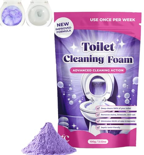 Fizz Clean Toilet Cleaner,FizzClean WC-Reiniger: WC-Reinigungsschaum, Insta-Action WC Schaum für strahlend saubere Toilette ohne Aufwand, beseitigt Flecken in 20 Minuten, Kalklöser-Pulver (1)