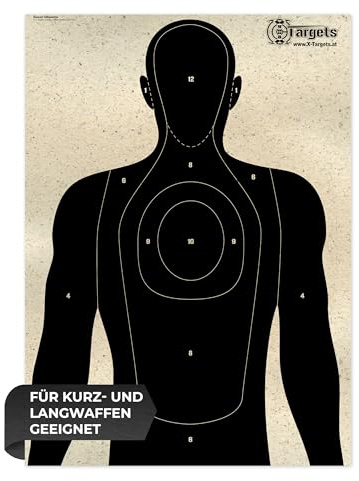 X-Targets Geisel Zielscheiben 70x50 cm, 120g/m² Graspapier mit sichtbaren Einschusslöchern und blendfreier Oberfläche für Sportschützen, Verteidigungstraining, Polizei, Airsoft
