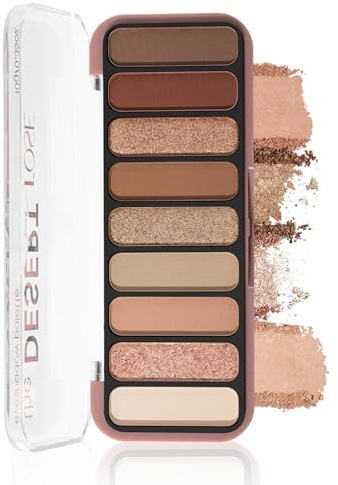 Lidschatten Palette - 9-Farbige Lidschatten mit Matte und Perlglanz Texturen, Nude Braun Erdtöne, Langanhaltend & Feinpuder Eyeshadow Palette für Damen Tägliches Make-Up
