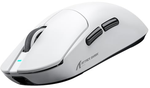 ATTACK SHARK X8ULTRA Mouse for Large Hand, 55g Superlight, PixArt PAW3950MAX Gaming Sensor, BT/2.4G Wireless/Wired, Adjustable DPI up to 42000, 500mAh Battery (White)