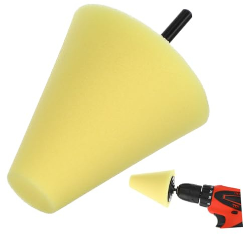 TOYZFRIENDY Tampone Di Spugna a Forma Di Cono 3 Pollici Giallo Per Lucidatura a Tampone e Spugne Lucidanti, Strumento Professionale Per Ceratura e Finitura Dettagli Auto