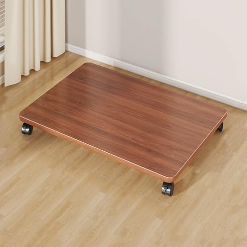 Carro móvil para plantas con ruedas bloqueables, carrito utilitario rodante para suministros de oficina, acuarios, aficionados, macetas, herramientas de jardín, bandeja para plantas (nogal, 50 x 45 cm