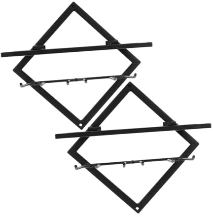 MAGICLULU 2pcs Foldable Wall Hanging Wine Rack Steel Glassware Holder Bottle Stand Shelf Organizer for Kitchen Dining Small Space Saving Display