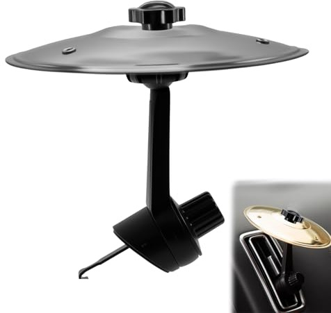 Platillo de choque para coche, mini tambor con clip, platillo de choque para la rejilla de ventilación del coche, divertido instrumento musical, ideal para combatir los atascos y la fat