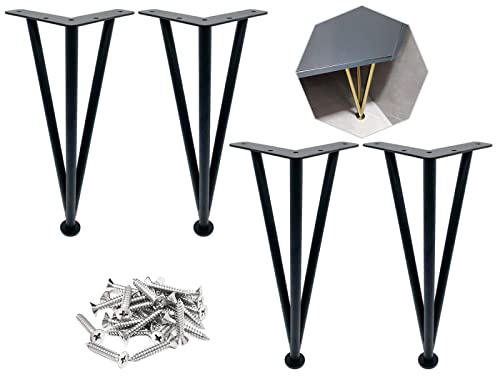 Gambe triangolari regolabili per mobili, set di 4 piedini di ricambio moderni per tavolo e divano, per scrivania, panca, comodino, 25 cm, piedi per mobili fai da te