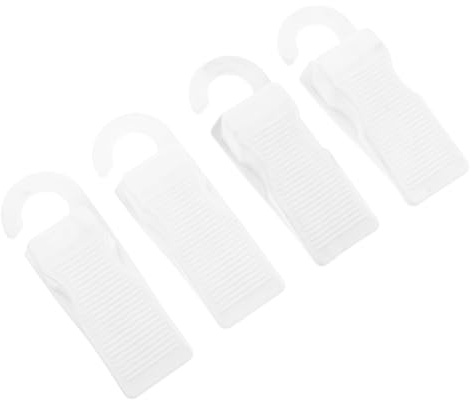 MUELODSIC 4 piezas Tope de Puerta de Goma Transparente Antideslizante con Gancho Colgante sin Perforación para Puertas de Vidrio y Madera Soporte Flexible para Interiores y Exteriores