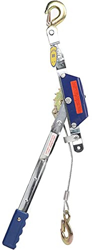 Cabrestante Manual de Palanca de Alta Resistencia con 2 Ganchos - Extractor de Cable Manual para tracción, Remolque de vehículos y elevación de Cargas Pesadas - Ideal para garajes y Uso en e